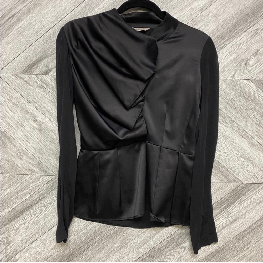 BCBGeneration | Black Silky Top With Pleats Size S